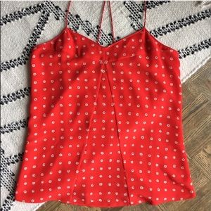 Madewell beautiful red silk floral top xs